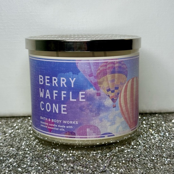Bath & Body Works Other - Bath and Body Works 3 Wick Candle Berry Waffle Cone Limited Edition NWT